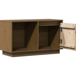 vidaXL Mueble de TV madera maciza de pino marrón miel 74x35x44 cm Marrón miel Outlet