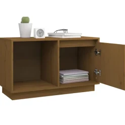 vidaXL Mueble de TV madera maciza de pino marrón miel 74x35x44 cm Marrón miel Outlet
