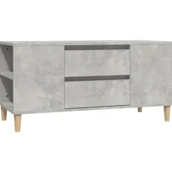 vidaXL Mueble de TV madera contrachapada gris hormigón 102x44,5x50 cm Gris hormigón