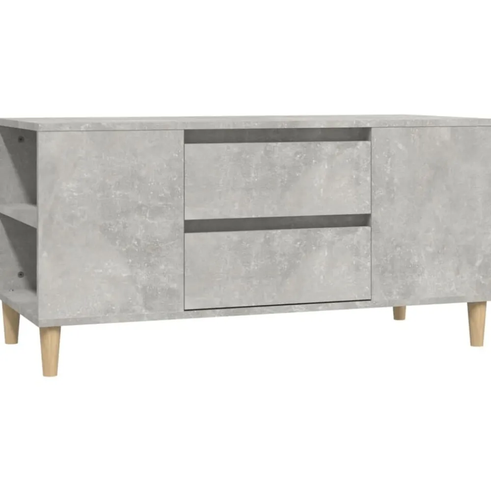 vidaXL Mueble de TV madera contrachapada gris hormigón 102x44,5x50 cm Gris hormigón