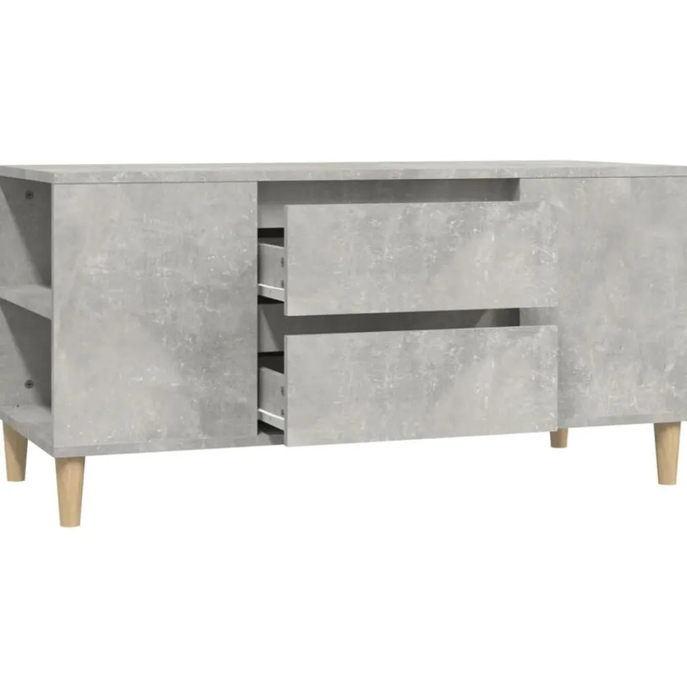 vidaXL Mueble de TV madera contrachapada gris hormigón 102x44,5x50 cm Gris hormigón