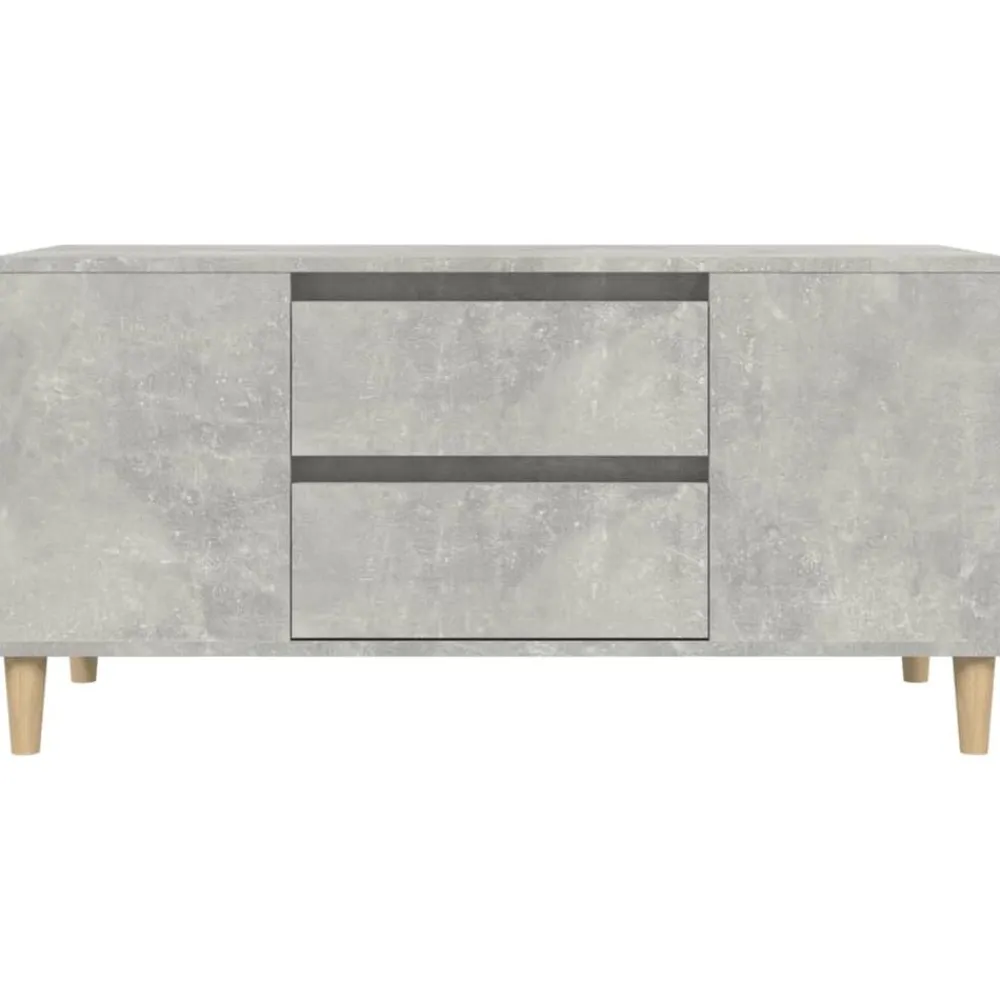 vidaXL Mueble de TV madera contrachapada gris hormigón 102x44,5x50 cm Gris hormigón