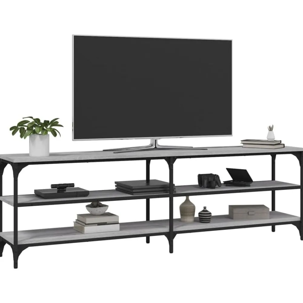 vidaXL Mueble de TV madera contrachapada 160x30x50 cm Gris sonoma Hot