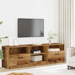 vidaXL Muebles Tv-Mueble de TV madera ingeniería madera envejecida 150x33,5x45cm