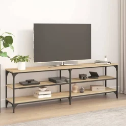 vidaXL Mueble de TV madera contrachapada 160x30x50 cm Roble Sonoma Sale