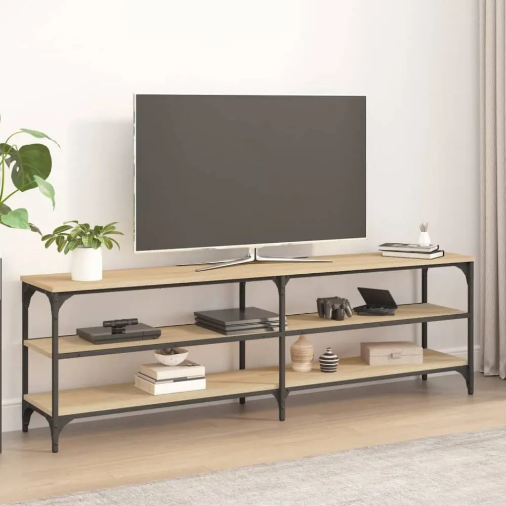 vidaXL Mueble de TV madera contrachapada 160x30x50 cm Roble Sonoma Sale