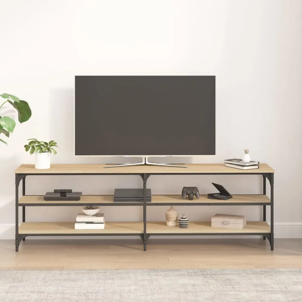 vidaXL Mueble de TV madera contrachapada 160x30x50 cm Roble Sonoma Sale