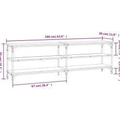 vidaXL Mueble de TV madera contrachapada 160x30x50 cm Roble Sonoma Sale
