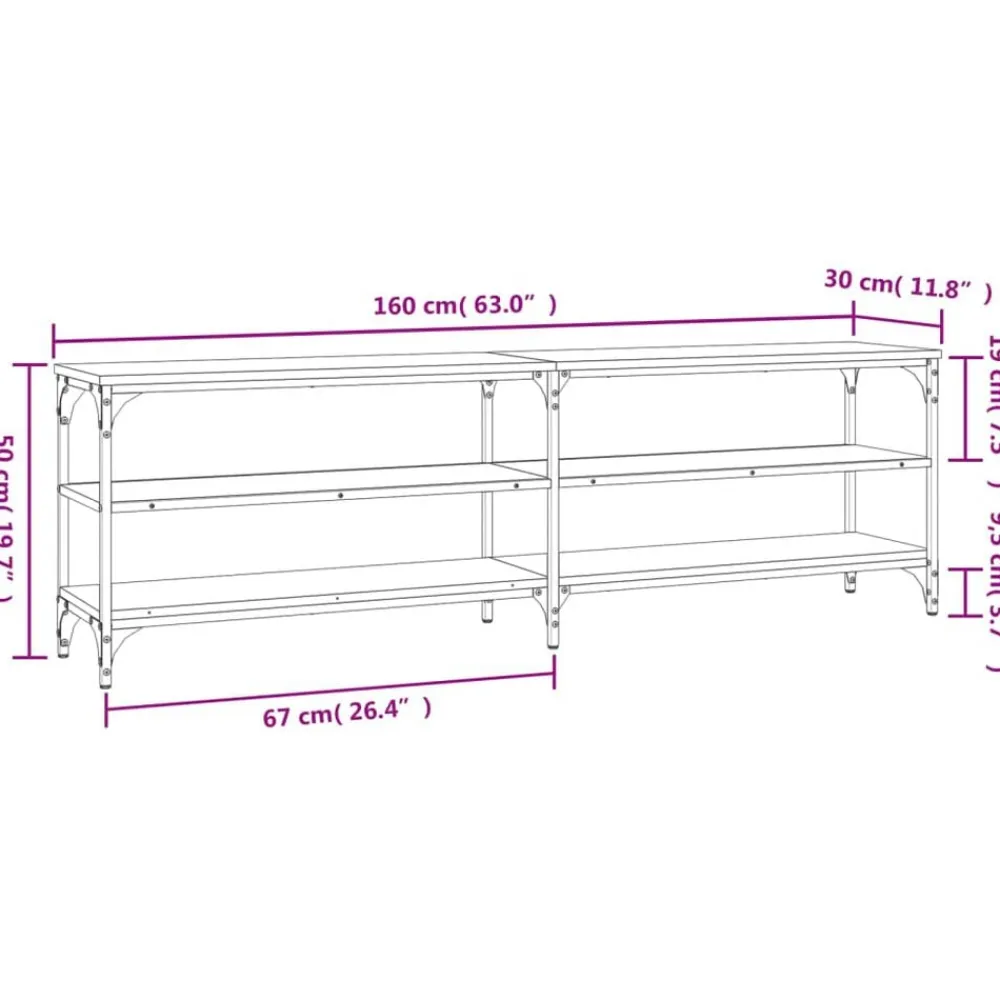 vidaXL Mueble de TV madera contrachapada 160x30x50 cm Roble Sonoma Sale