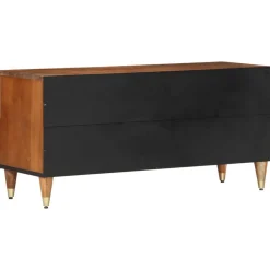 vidaXL Mueble de TV madera maciza de mango 100x33x46 cm Marrón miel Discount