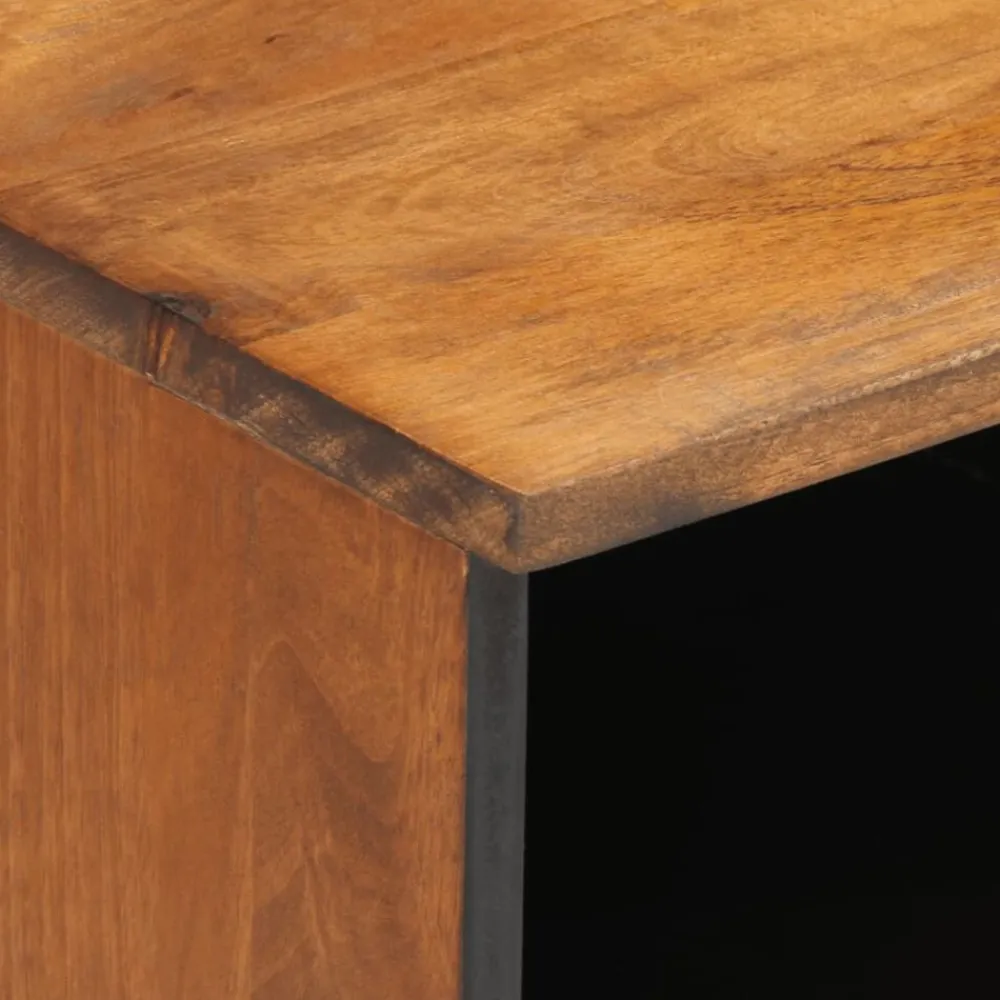 vidaXL Mueble de TV madera maciza de mango 100x33x46 cm Marrón miel Discount