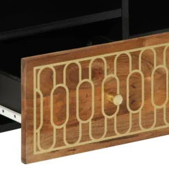 vidaXL Mueble de TV madera maciza de mango 100x33x46 cm Marrón miel Discount