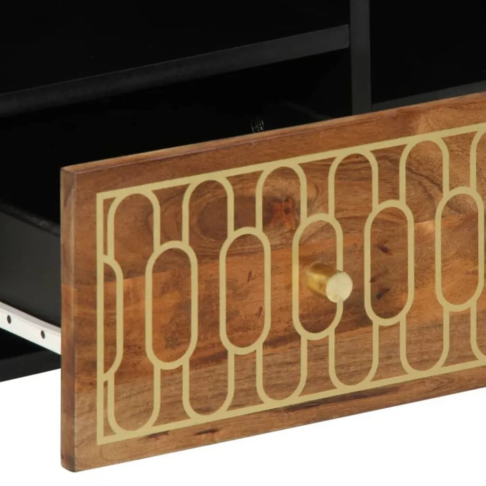 vidaXL Mueble de TV madera maciza de mango 100x33x46 cm Marrón miel Discount