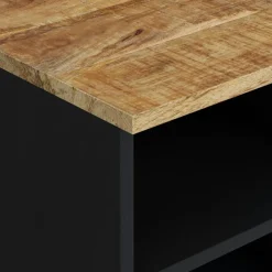 vidaXL Mueble de TV madera mango y madera contrachapada 80x33x46 cm Marr&oacute;n claro New