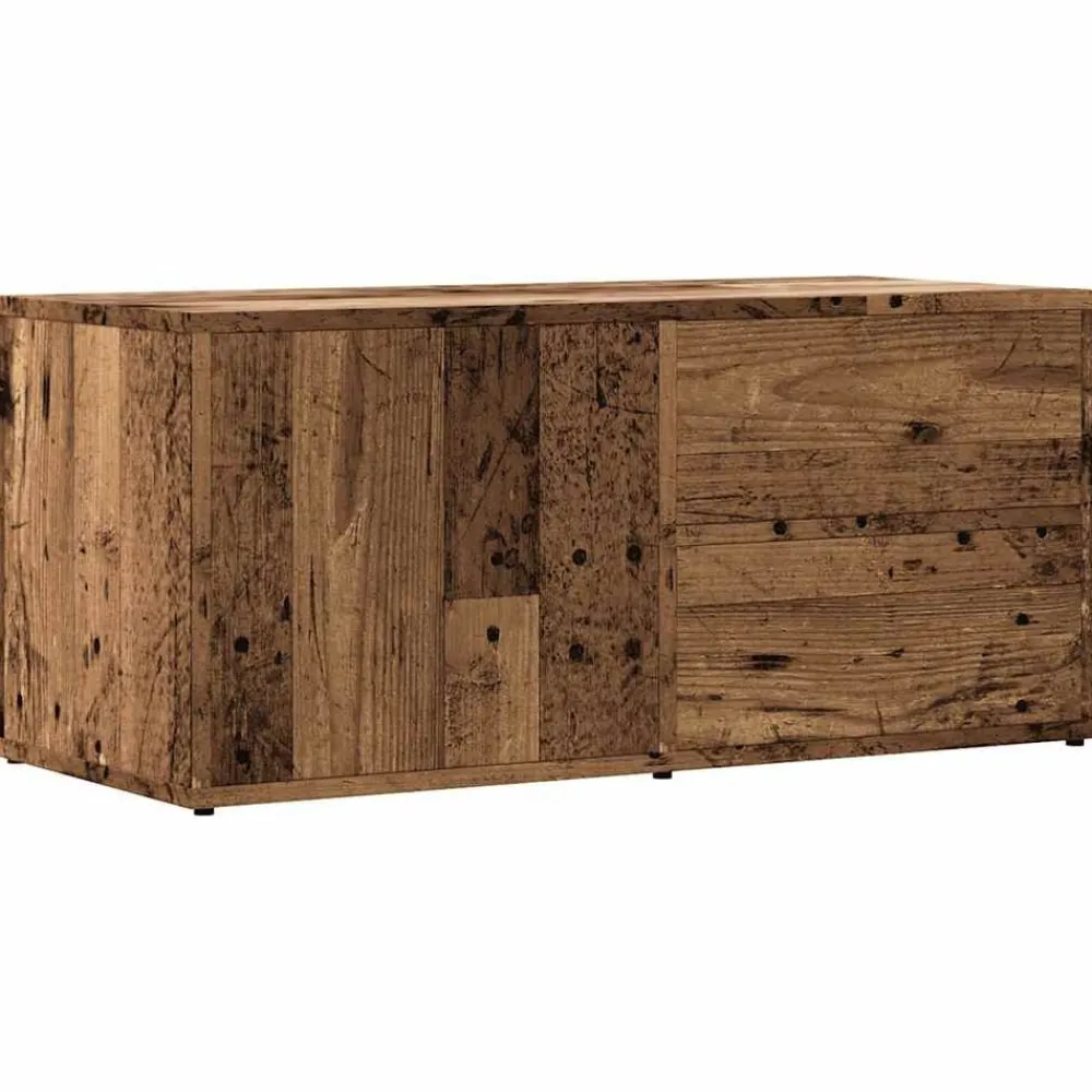 vidaXL Mueble de TV madera ingeniería madera envejecida 80x34x35,5 cm Madera antigua Best