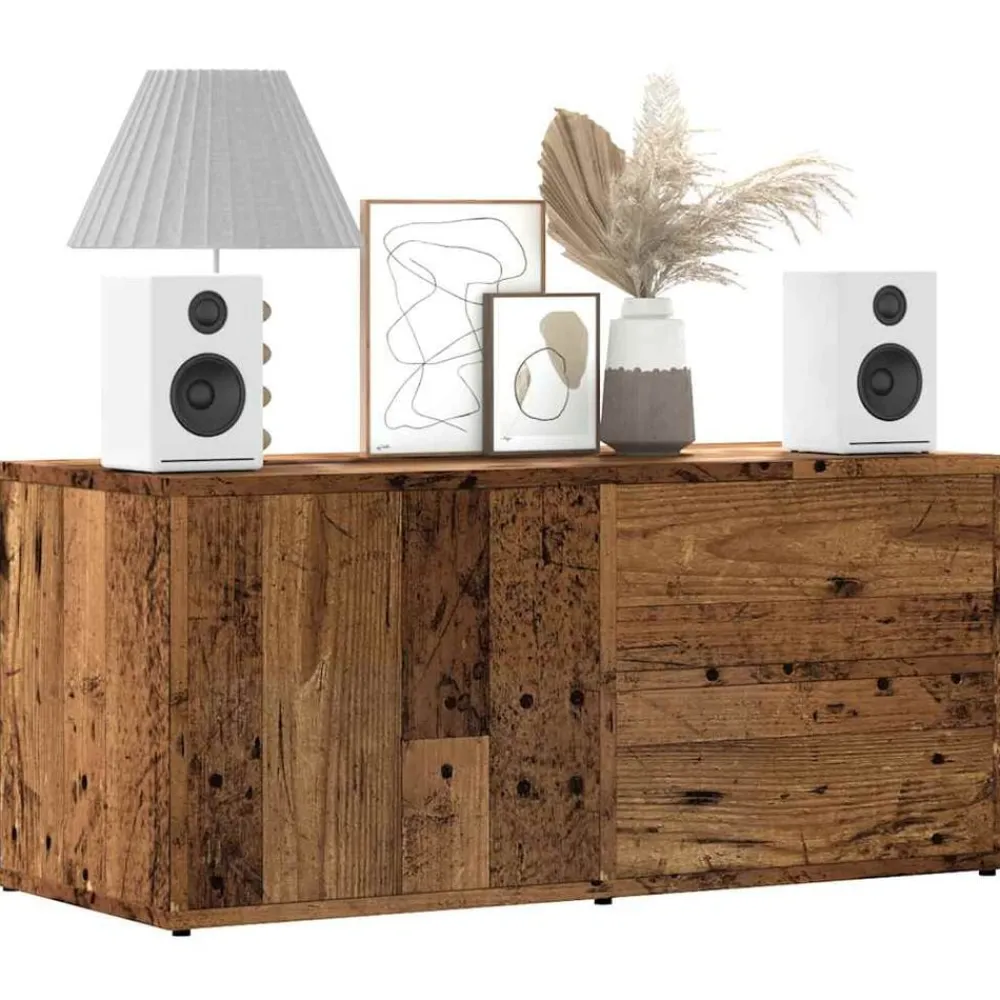 vidaXL Mueble de TV madera ingeniería madera envejecida 80x34x35,5 cm Madera antigua Best