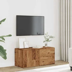 vidaXL Mueble de TV madera ingeniería madera envejecida 80x34x35,5 cm Madera antigua Best
