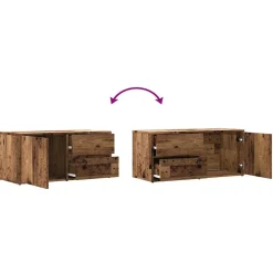 vidaXL Mueble de TV madera ingeniería madera envejecida 80x34x35,5 cm Madera antigua Best