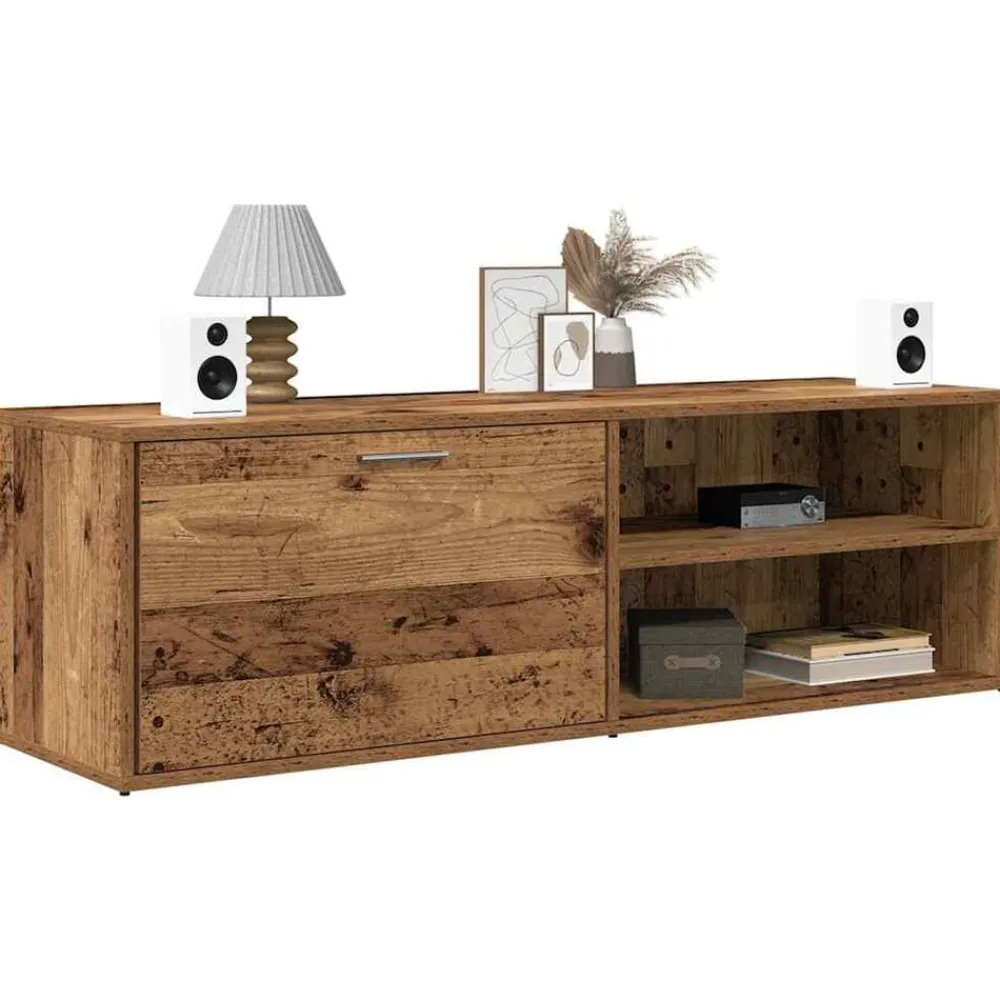 vidaXL Mueble de TV madera contrachapada envejecida 120x34x37 cm Madera antigua Hot