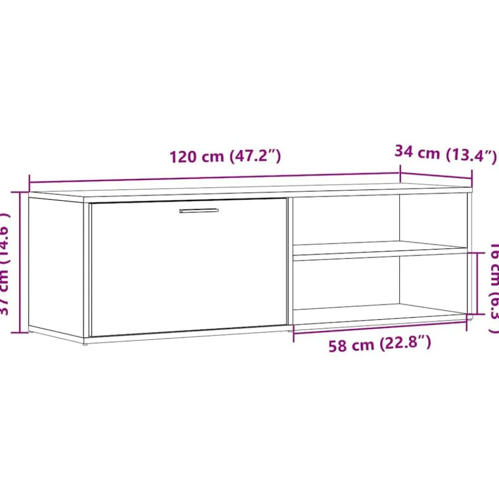vidaXL Mueble de TV madera contrachapada envejecida 120x34x37 cm Madera antigua Hot