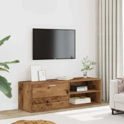 vidaXL Mueble de TV madera contrachapada envejecida 120x34x37 cm Madera antigua Hot