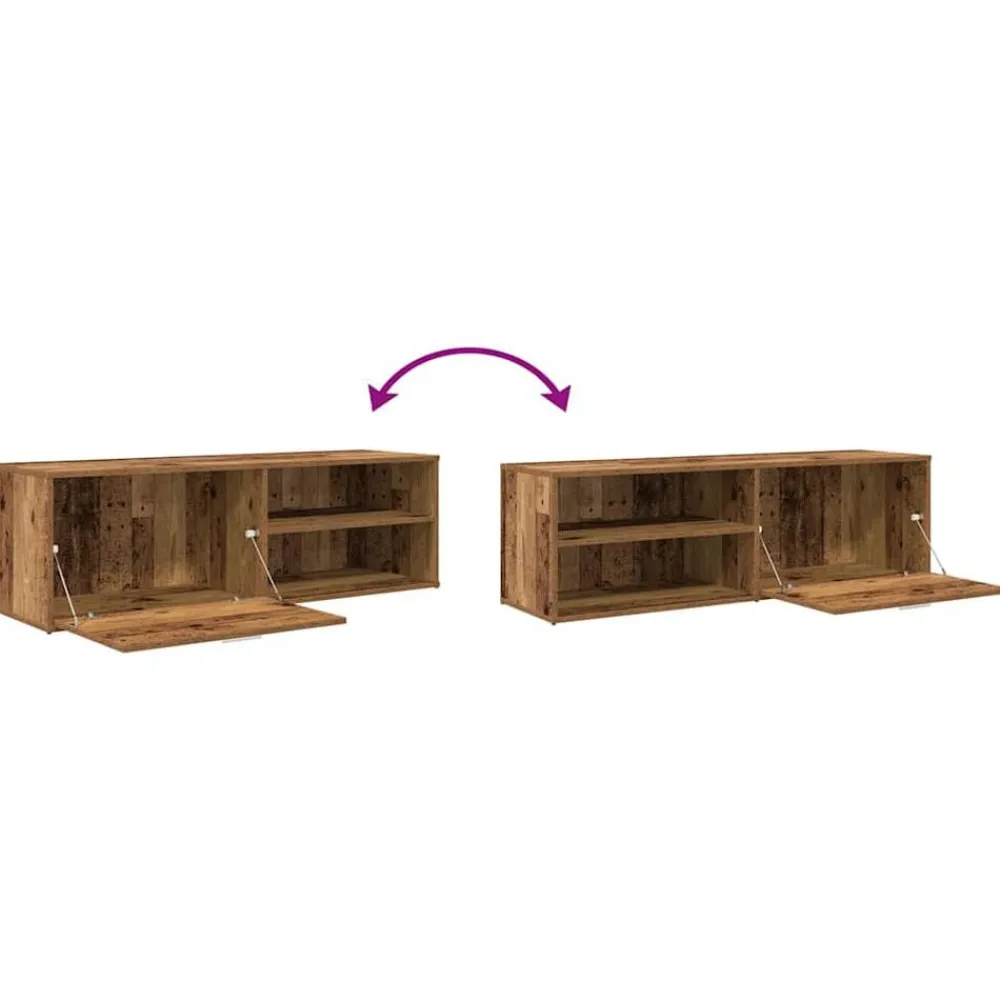 vidaXL Mueble de TV madera contrachapada envejecida 120x34x37 cm Madera antigua Hot