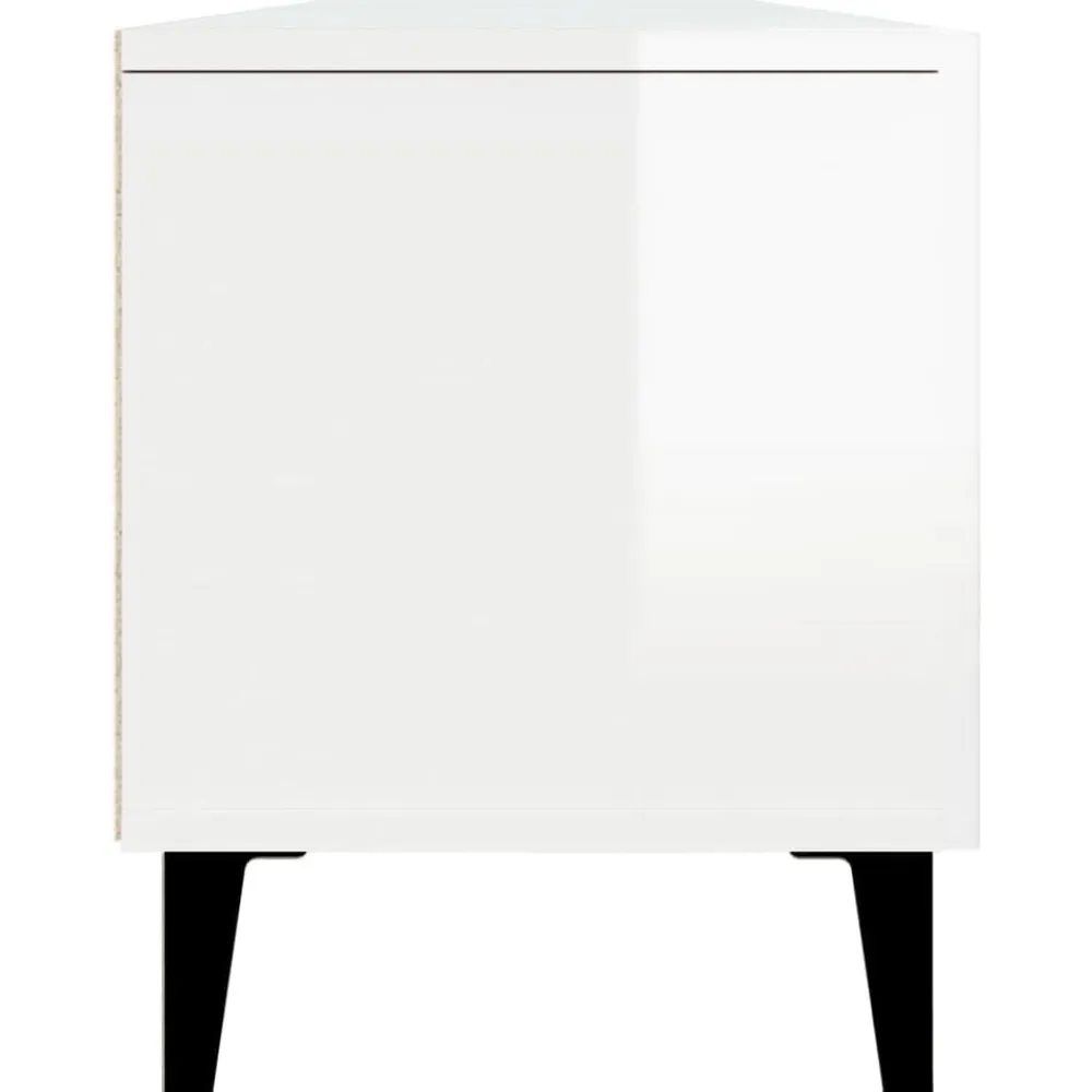 vidaXL Mueble de TV madera contrachapada blanco brillo 180x31,5x40 cm Blanco brillante Discount