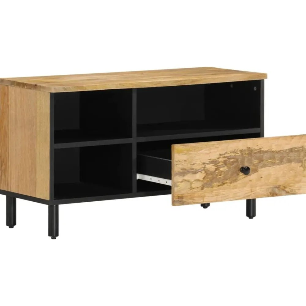 vidaXL Mueble de TV madera maciza de mango 80x33x46 cm Natural Clearance