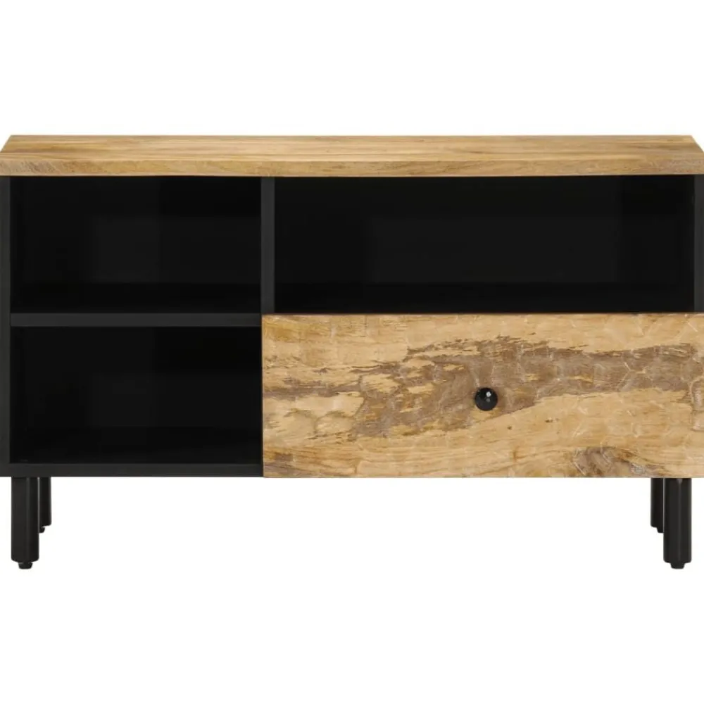 vidaXL Mueble de TV madera maciza de mango 80x33x46 cm Natural Clearance
