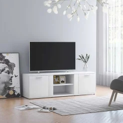 vidaXL Mueble de TV madera contrachapada 120x34x37 cm Blanco Sale