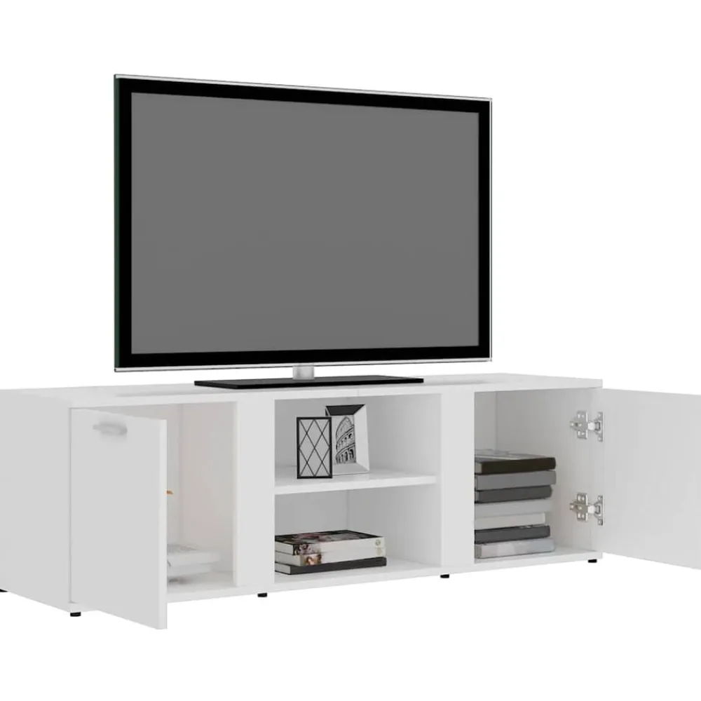 vidaXL Mueble de TV madera contrachapada 120x34x37 cm Blanco Sale