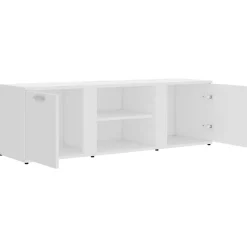 vidaXL Mueble de TV madera contrachapada 120x34x37 cm Blanco Sale