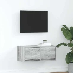vidaXL Mueble de TV madera contrachapada 60x31x25,5 cm Gris sonoma Hot