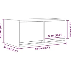 vidaXL Mueble de TV madera contrachapada 60x31x25,5 cm Gris sonoma Hot
