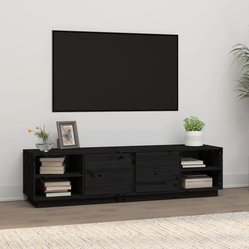 vidaXL Muebles Tv-Mueble de TV madera maciza de pino 156x40x40 cm