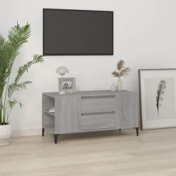 vidaXL Mueble de TV madera contrachapada 102x44,5x50 cm Gris sonoma Outlet