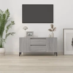 vidaXL Mueble de TV madera contrachapada 102x44,5x50 cm Gris sonoma Outlet