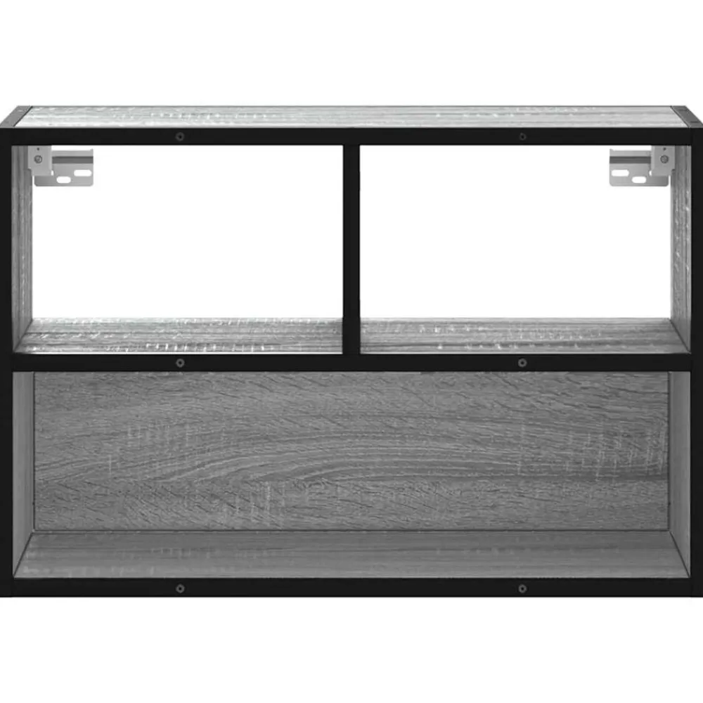 vidaXL Mueble de TV madera y metal roble ahumado 60x31x39,5 cm Gris sonoma Hot