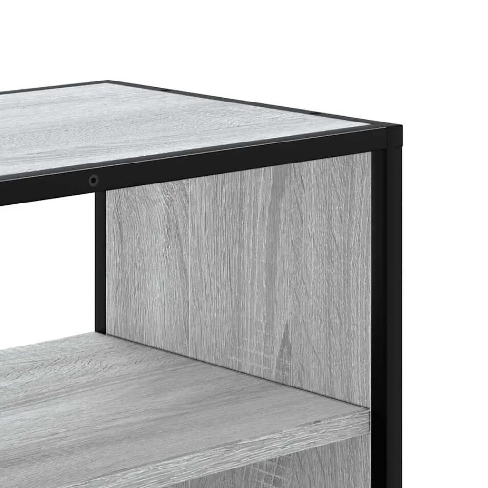 vidaXL Mueble de TV madera y metal roble ahumado 60x31x39,5 cm Gris sonoma Hot