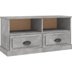 vidaXL Mueble de TV madera contrachapada gris hormigón 93x35,5x45 cm Gris hormigón Online