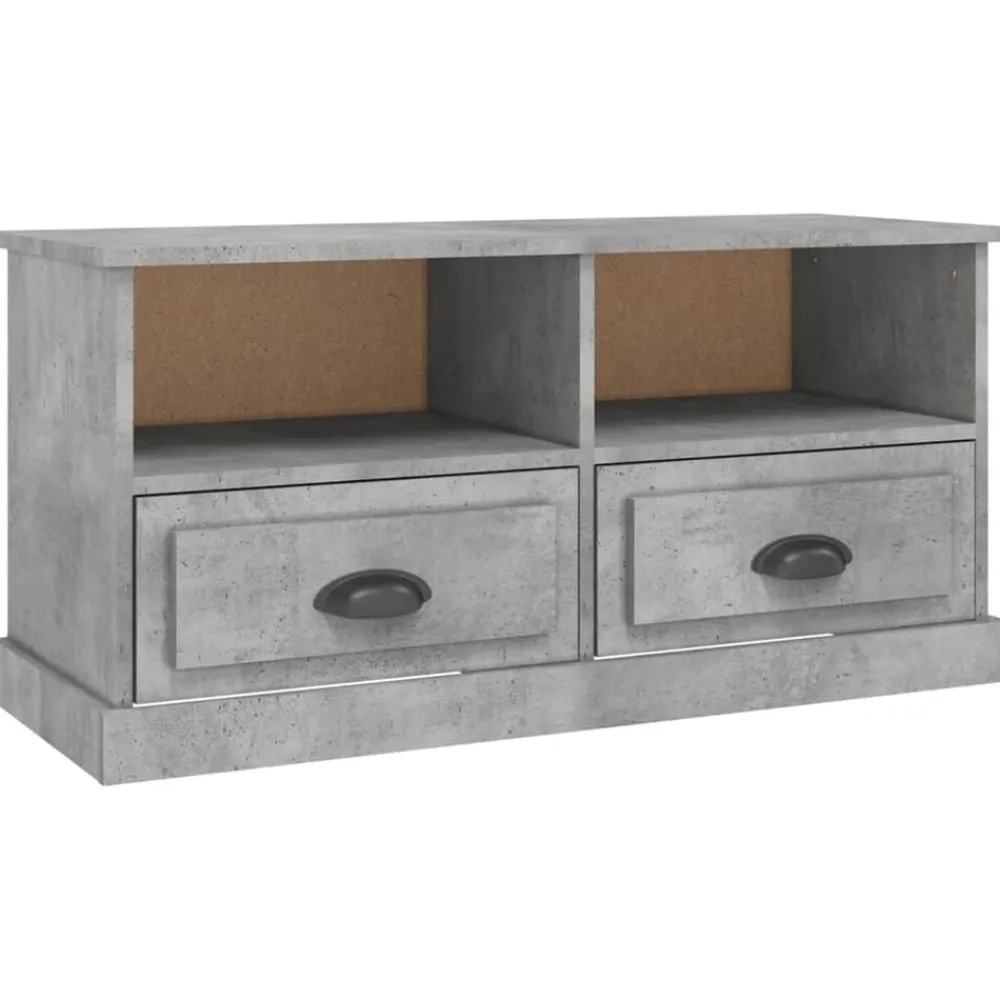 vidaXL Mueble de TV madera contrachapada gris hormigón 93x35,5x45 cm Gris hormigón Online