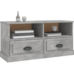 vidaXL Mueble de TV madera contrachapada gris hormigón 93x35,5x45 cm Gris hormigón Online