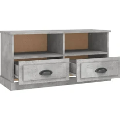 vidaXL Mueble de TV madera contrachapada gris hormigón 93x35,5x45 cm Gris hormigón Online