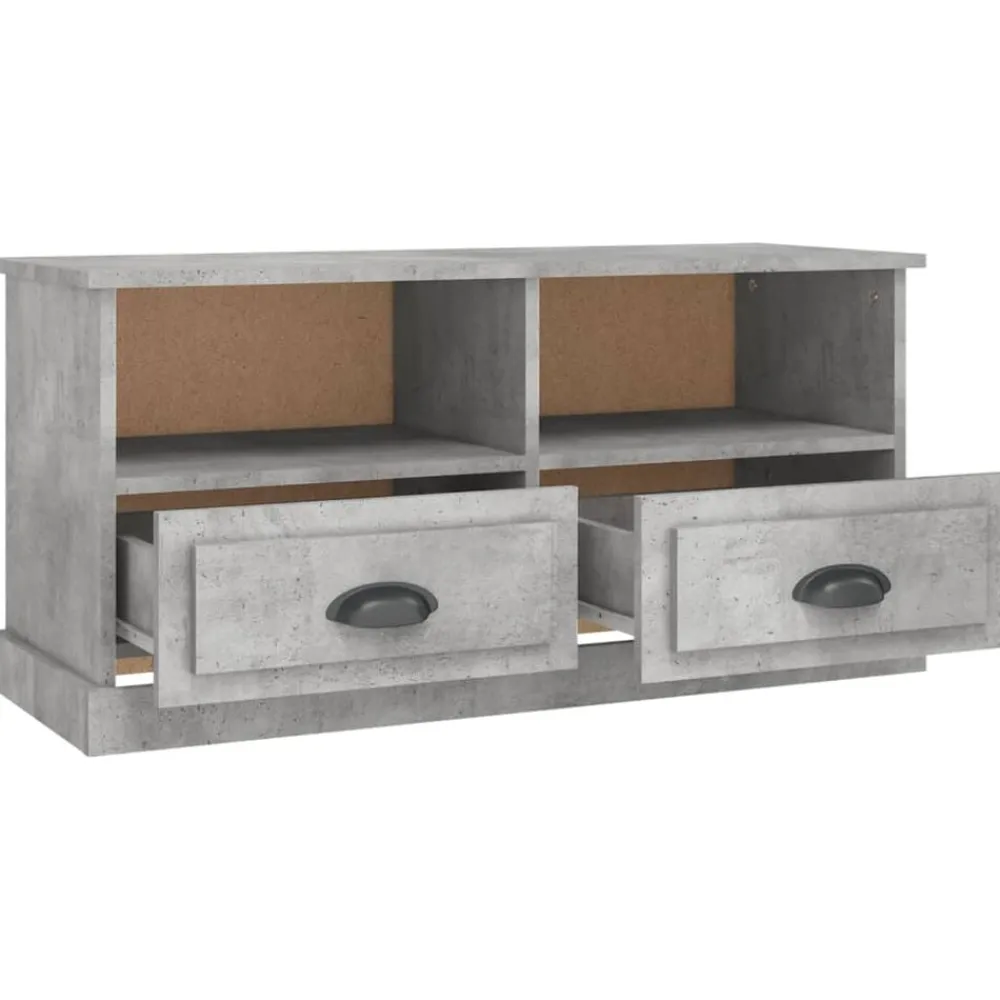 vidaXL Mueble de TV madera contrachapada gris hormigón 93x35,5x45 cm Gris hormigón Online