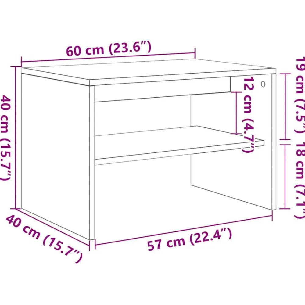 vidaXL Mueble de TV madera de ingeniería 60x40x40 cm Roble artisan Online