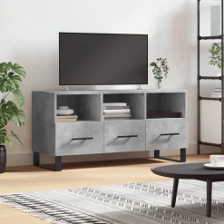 vidaXL Muebles Tv-Mueble de TV madera de ingeniería gris hormigón 102x36x50 cm