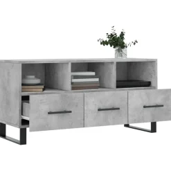 vidaXL Muebles Tv-Mueble de TV madera de ingeniería gris hormigón 102x36x50 cm