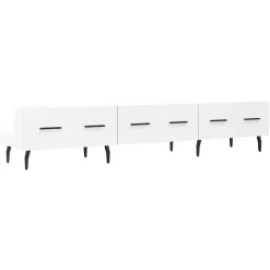 vidaXL Muebles Tv-Mueble de TV madera de ingeniería blanco brillo 150x36x30 cm