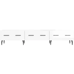 vidaXL Muebles Tv-Mueble de TV madera de ingeniería blanco brillo 150x36x30 cm
