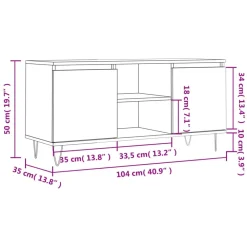 vidaXL Muebles Tv-Mueble de TV madera de ingeniería 104x35x50 cm